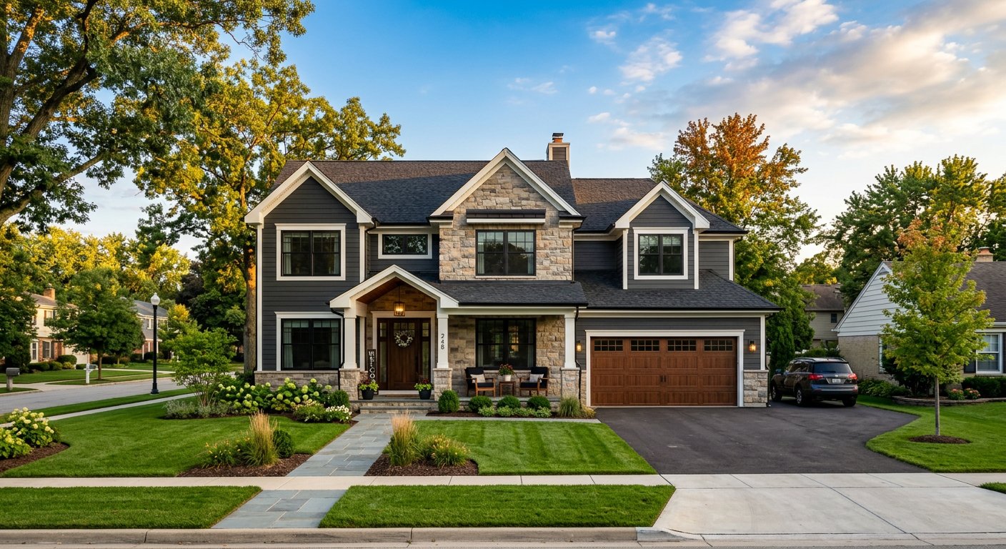 Beautiful renovated home exterior by Shine Home Upgrade